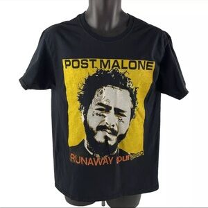 Mens Post Malone Runaway Tour 2020 Double Sided Graphic Concert T-Shirt Sz M